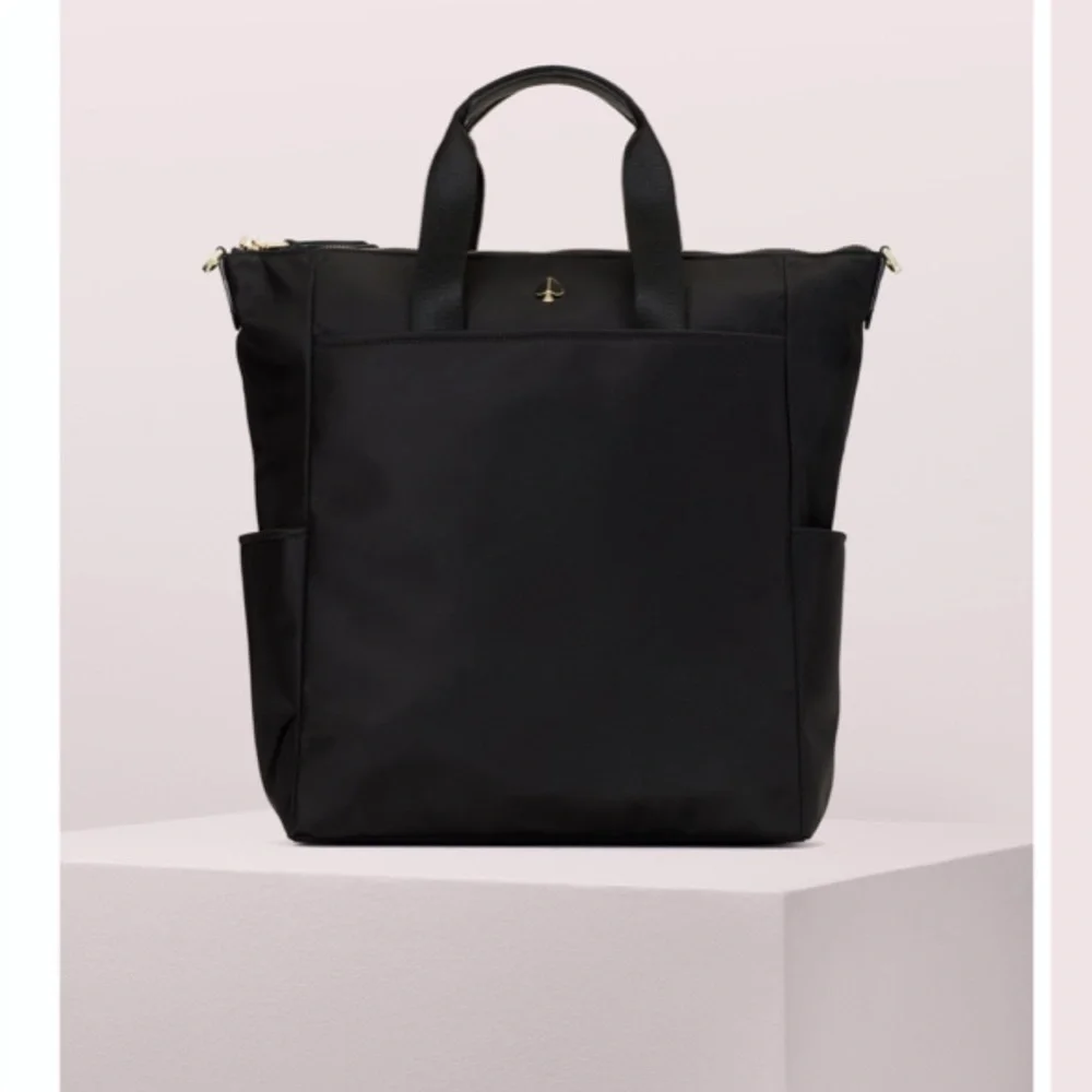 kate spade Black Nylon Top-Handle Backpack Tote